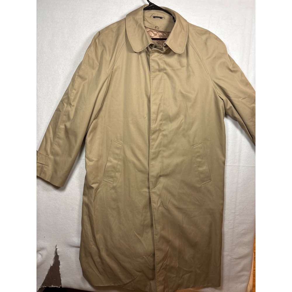Charing Cross Trench Coat Mens 42 Long Khaki Excellent Single Breasted Overcoat